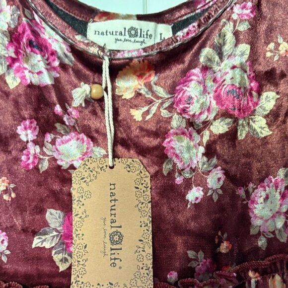 NATURAL LIFE Maroon Floral Maxi Dress - Picture 5 of 7